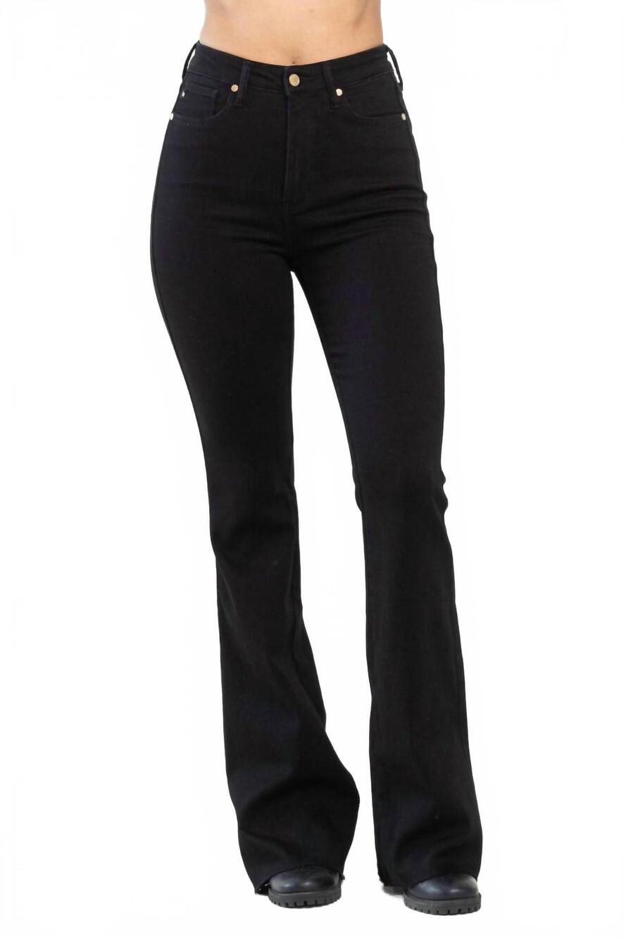 NEW JUDY BLUE midnight flare jeans in black